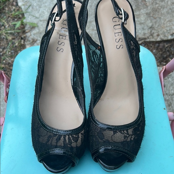 Guess Black Lace Elegant Heels - Picture 1 of 2
